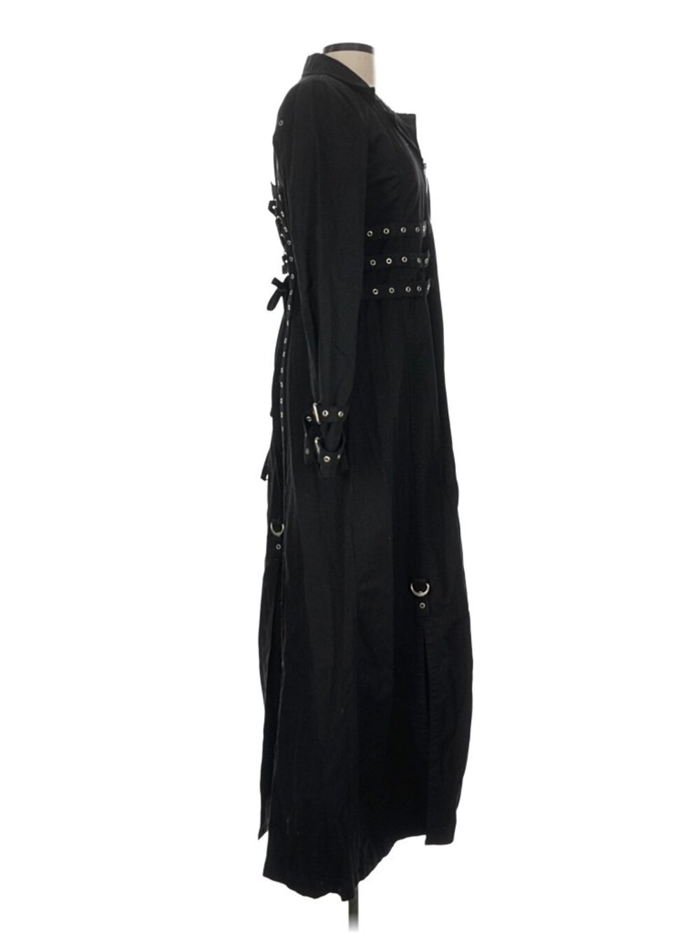 Long Military Corset Coat VINTAGE Y2K GOTHIC PUNK EMO BONDAGE INDUSTRIAL RARE - Picture 3 of 5